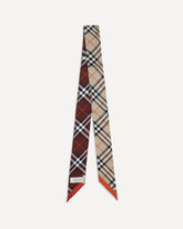 Check silk Scarf - BEIGE | Base Blu