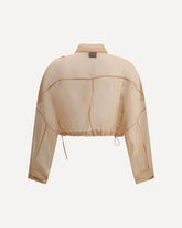Semi-sheer cropped Jacket - PINK | Base Blu