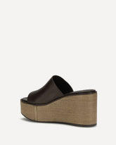 Leather wedge Sandals - BROWN | Base Blu