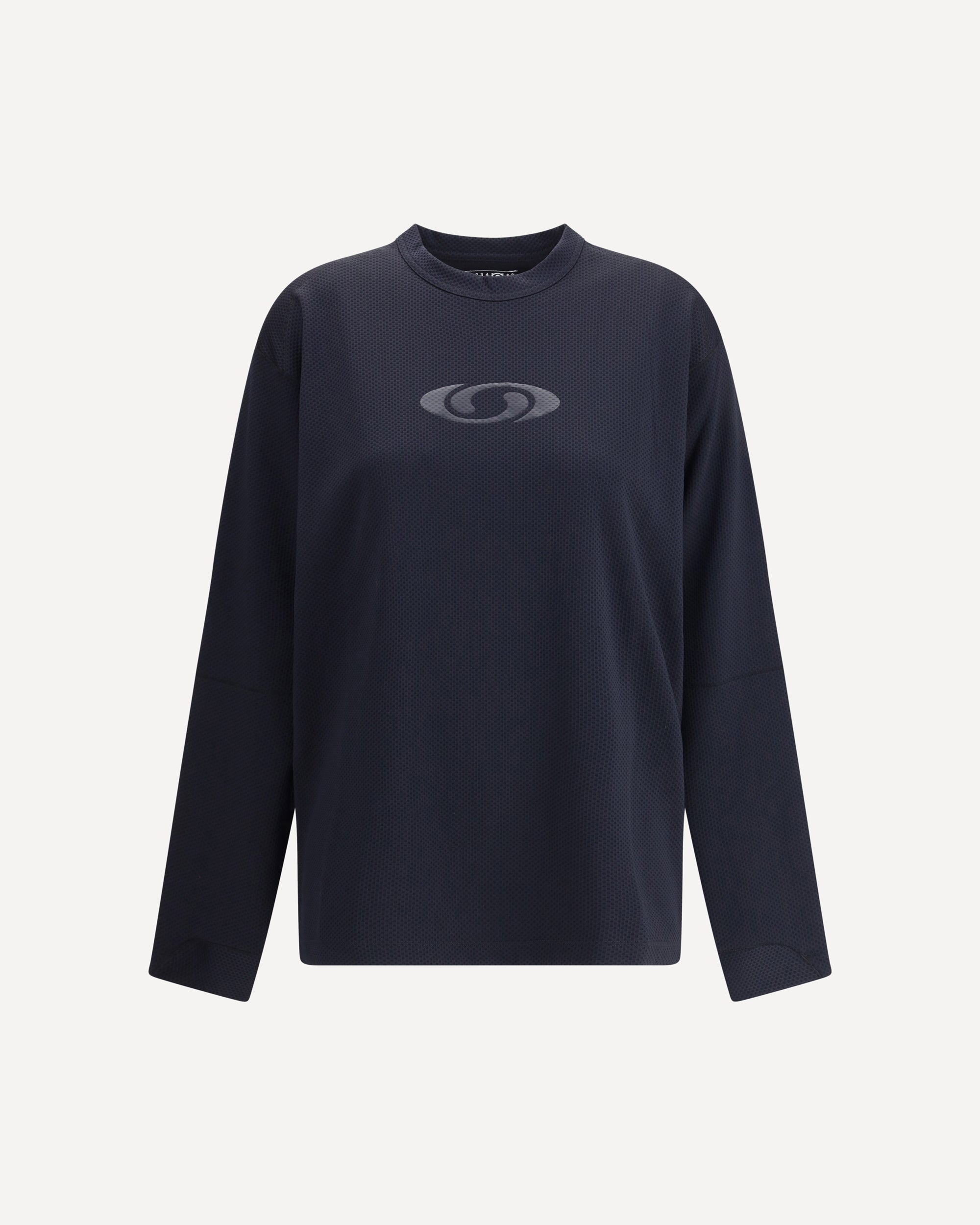 トップス Salomon Moto Mesh Cut Sew L/S Tee Black MM6 Salomon Motomesh LS crewneck from the Salomon x MM6 BLACK
