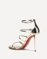 Laminated python-print Sandals - GOLD | Base Blu