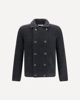 Marina Cardigan in English Rib Cashmere - GREY | Base Blu