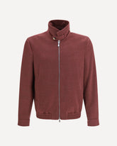 Wool zip Jacket with high collar - BORDEAUX | Base Blu