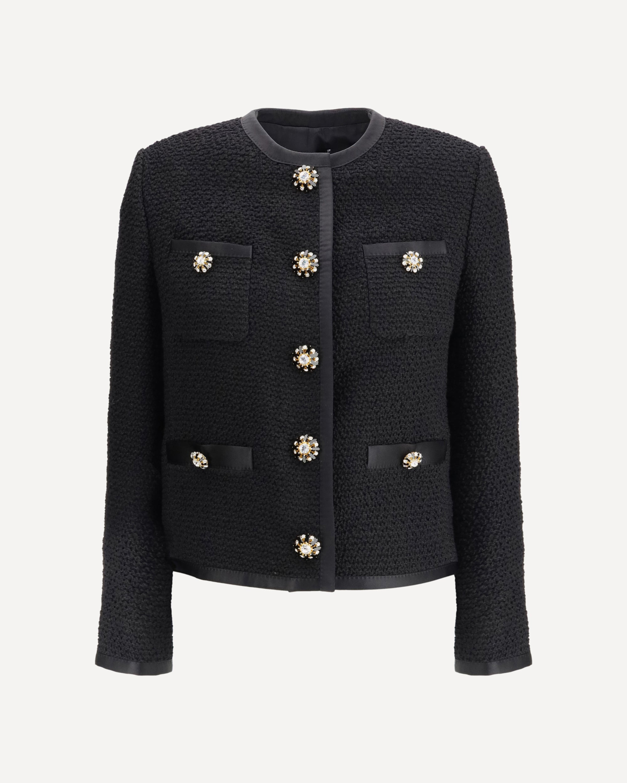 ジャケット DOLCE & GABBANA BOUCL TWEED JACKET DOLCE & GABBANA Tweed bouclé short Jacket BLACK | Base Blu