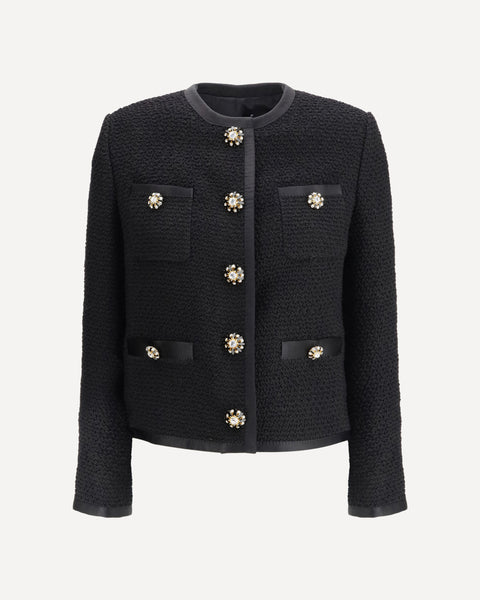 DOLCE & GABBANA Tweed bouclé short Jacket BLACK | Base Blu DOLCE & GABBANA Tweed bouclé short Jacket BLACK | Base Blu