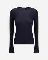 Maglia girocollo in lana leggera - BLU | Base Blu