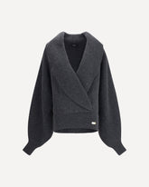 Oversized wrap-effect Sweater - GREY | Base Blu