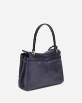 Rodeo Small Shoulder Bag in used-effect leather - BLUE | Base Blu
