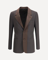 Blazer Monopetto in Lana crêpe - MARRONE | Base Blu