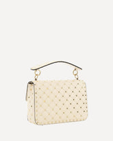 Rockstud Spike Leather Shoulder Bag - CREAM | Base Blu