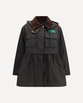 Waxed peplum Jacket by Barbour x GANNI - BROWN | Base Blu