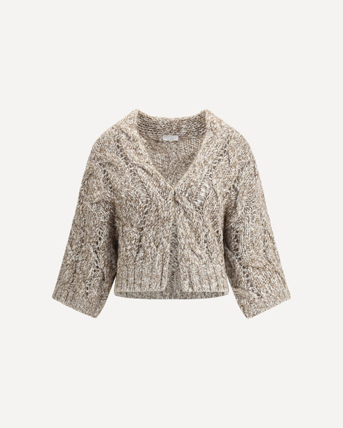 BRUNELLO CUCINELLI Dazzling Chiné wool Cardigan MULTICOLOUR