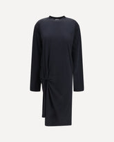 Twisted-knot cotton Dress - BLACK | Base Blu