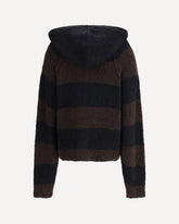 Striped hooded Sweater - BROWN | Base Blu