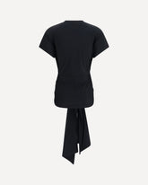 T-shirt in jersey con nodo drappeggiato in vita - NERO | Base Blu