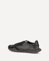 Athletic fabric and leather Sneakers - BLACK | Base Blu
