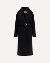 Zebra Coat double-faced pure wool - BLACK | Base Blu