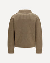 Cardigan con bottoni e collo alto - BEIGE | Base Blu