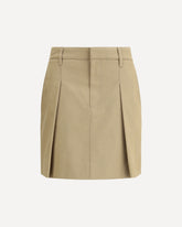 Gonna corta in cotone a pieghe - BEIGE | Base Blu