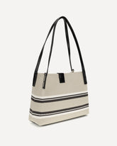 Borsa a Spalla in tela  - CREMA  | Base Blu