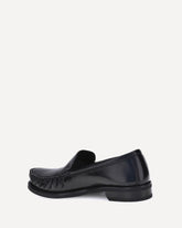 Brushed Leather Loafers - BLACK | Base Blu