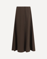 Flute virgin wool and viscose twill Skirt - BROWN | Base Blu