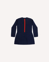 Wool Dress with Web detail for Girl - BLUE | Base Blu