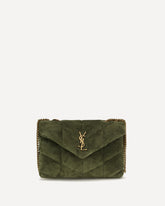 LouLou Puffer Toy suede Shoulder Bag - GREEN | Base Blu