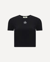 Cotton T-shirt with logo - BLACK | Base Blu