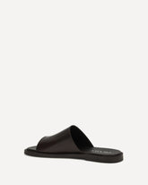 Sandali slide in pelle - MARRONE | Base Blu