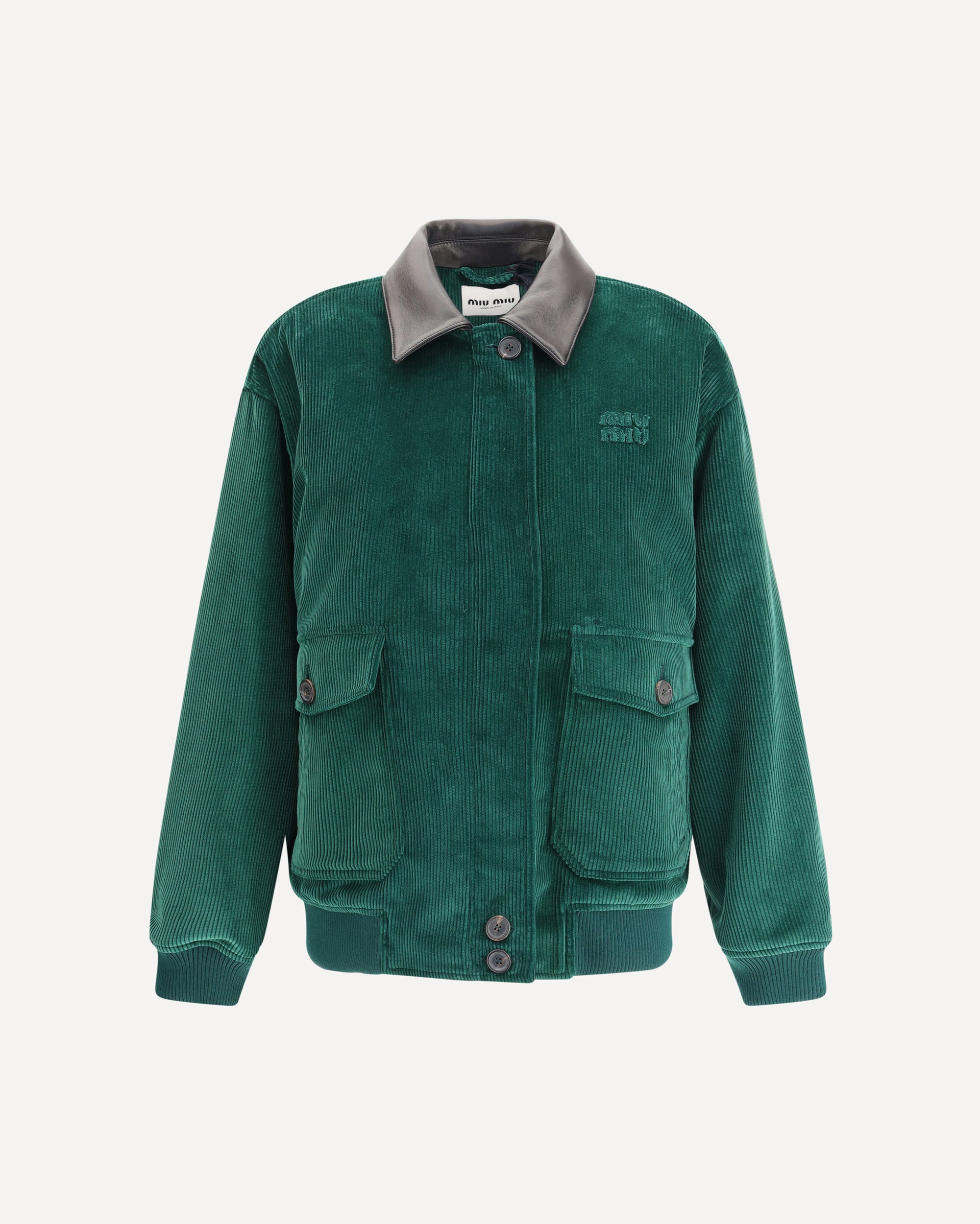 メンズ　Miu Miu コーデュロイ　ジャケット　made in Italy MIU MIU Corduroy Jacket GREEN | Base Blu