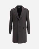 Cappotto in lana Principe di Galles - MARRONE | Base Blu