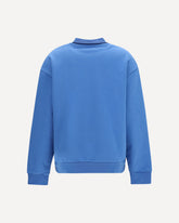 Crewneck Sweatshirt with embroidered logo and collar - LIGHT BLUE | Base Blu