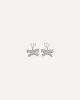 Orecchini a Cuore con fiocco di cristallo - ARGENTO | Base Blu