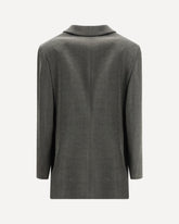 Double-breasted satin Blazer - GREY | Base Blu