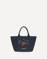 Borsa Tote media in denim con orsetto - BLU | Base Blu