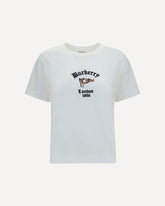 Cotton T-Shirt with Check Flag - WHITE | Base Blu
