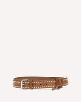 Studded suede Belt - BROWN | Base Blu