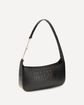 Small crocodile-print Shoulder Bag - BLACK | Base Blu