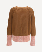 Cardigan in viscosa bi colore - MARRONE | Base Blu