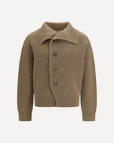 Cardigan con bottoni e collo alto - BEIGE | Base Blu