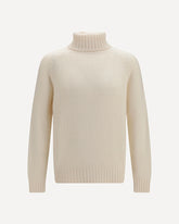 Milano cashmere turtleneck Sweater - WHITE | Base Blu