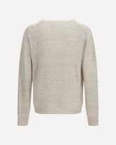 Rue v-neck soft cyclone linen Sweater - BEIGE | Base Blu