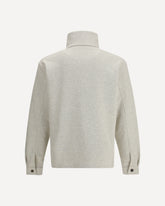 Felpa in cotone con chiusura frontale parziale  - BEIGE | Base Blu