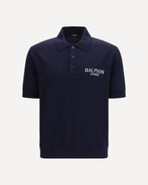 Short-sleeve wool Polo - BLUE | Base Blu