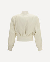 Cropped Bomber Jacket in technical faille - CREAM | Base Blu