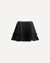 Duchesse Nylon Mini Frill Skirt - BLACK | Base Blu