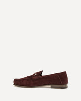 Suede leather T-strap Loafers - BORDEAUX | Base Blu