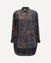 Lightweight printed silk twill Shirt - BROWN | Base Blu
