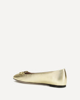 VLogo Signature laminated nappa Ballerinas - GOLD | Base Blu